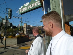 Distributing ashes at Castro and Market