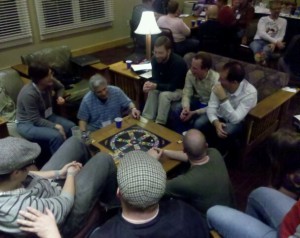 Attendees play trivial pursuit