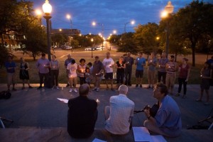 St Luke's community out in the neighborhood.