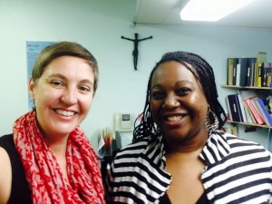 Amalia with Parish Administrator Pella (yes, we are both 6 footers!)