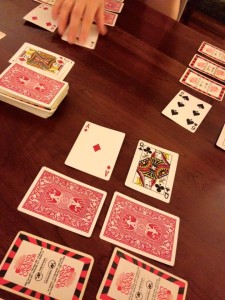Playing some "Workin Poker" after a long day.