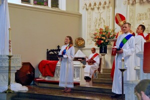 Abby Ferjak and Ross Murray are consecrated as Diaconal Ministers.